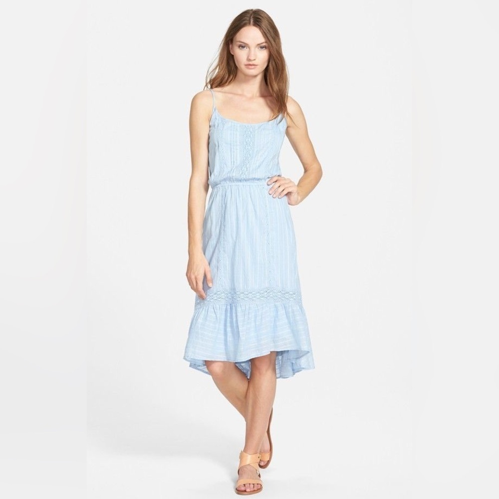 NEW Revolve Ella Moss  ‘Blanca’ Midi Dress in BLACK Large Ruffled Lace - Picture 3 of 16
